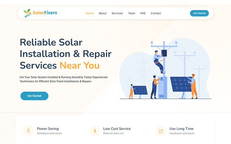 solarfixers solar panel installation amp repair service website template original