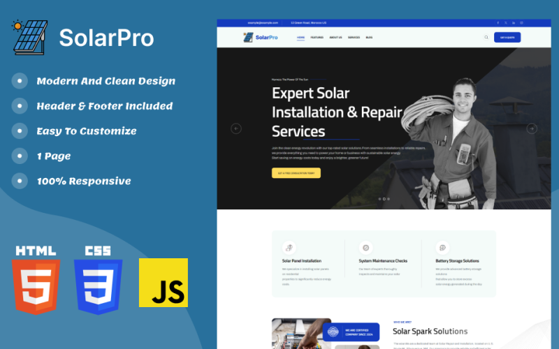 solarpro solar energy html bootstrap landing page original
