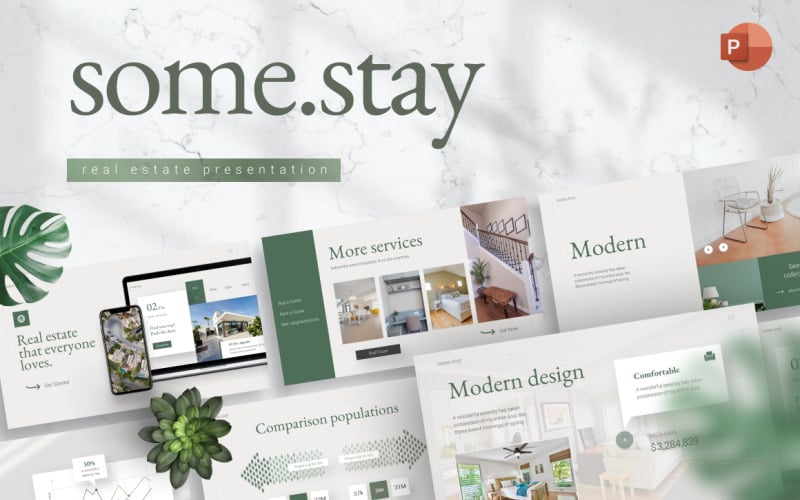 somestay minimalist real estate powerpoint template original