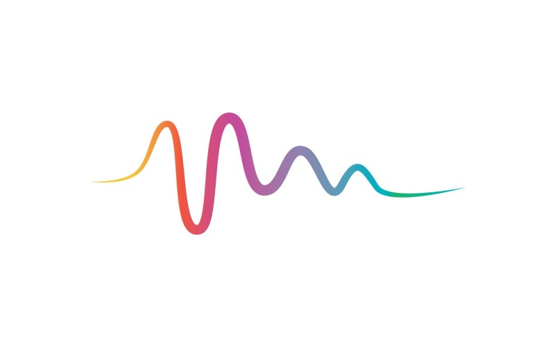 sound wave line logo and symbol v original
