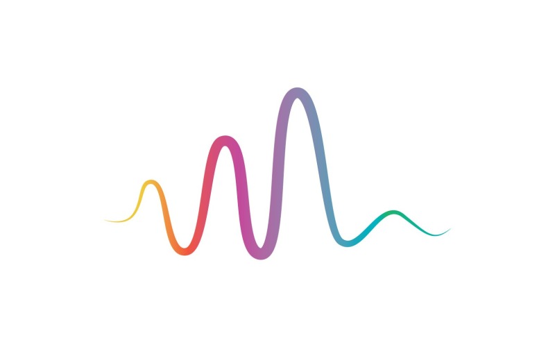 sound wave line logo and symbol v original