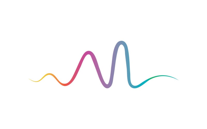 sound wave line logo and symbol v original