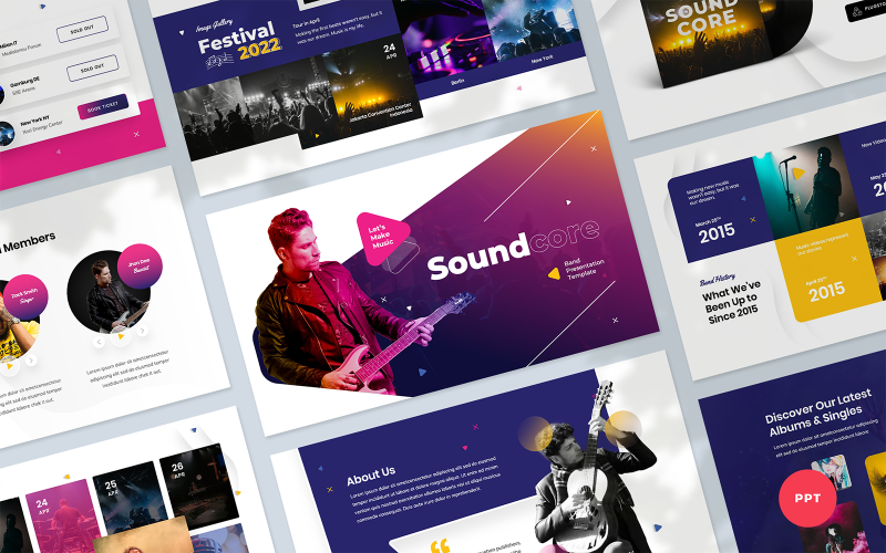 soundcore music brand presentation powerpoint template original