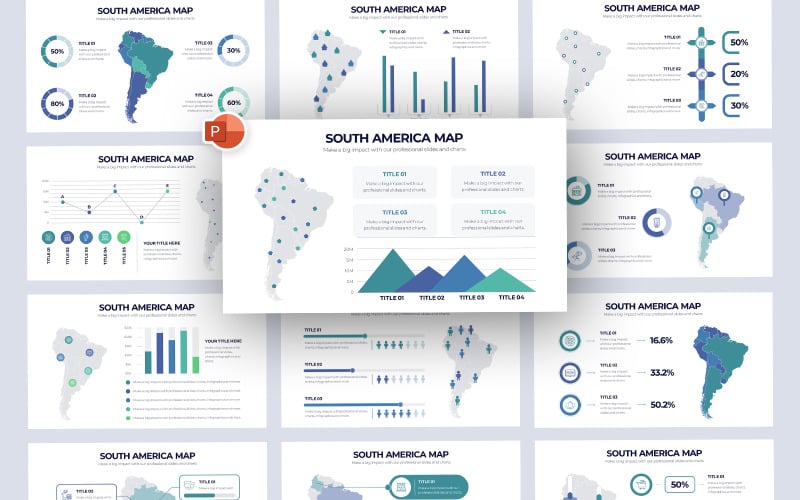 south america map vector infographic powerpoint template original