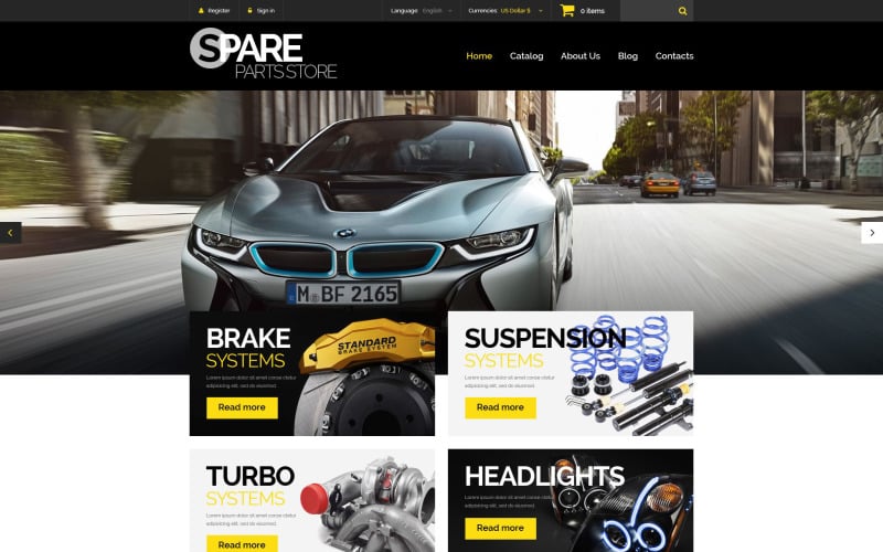 spare parts store prestashop theme original