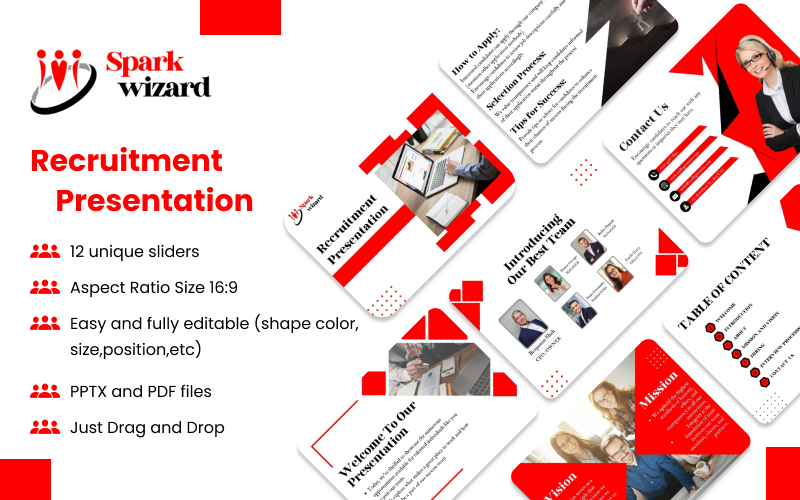 spark wizard recruitment powerpoint presentation template original