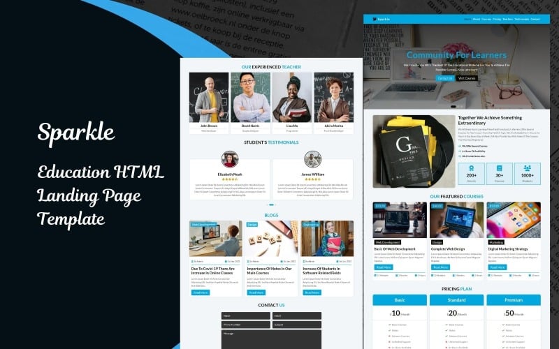 sparkle education html landing page template original