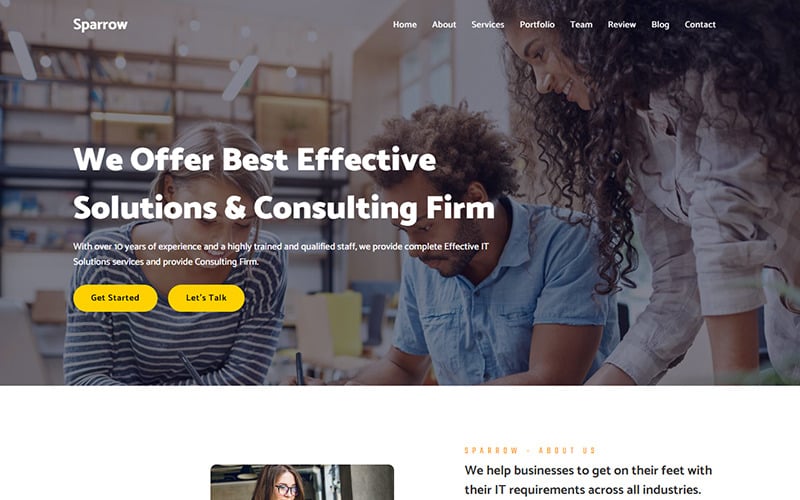 sparrow agency amp consulting landing page template original