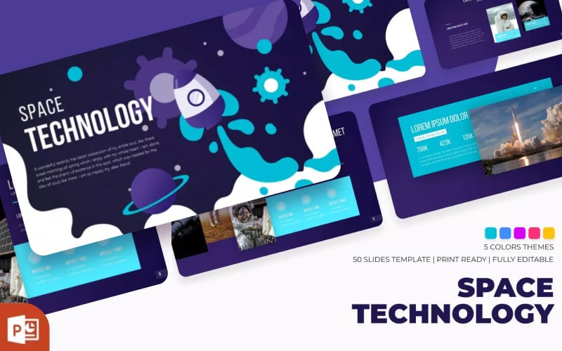 spatech space technology powerpoint template original