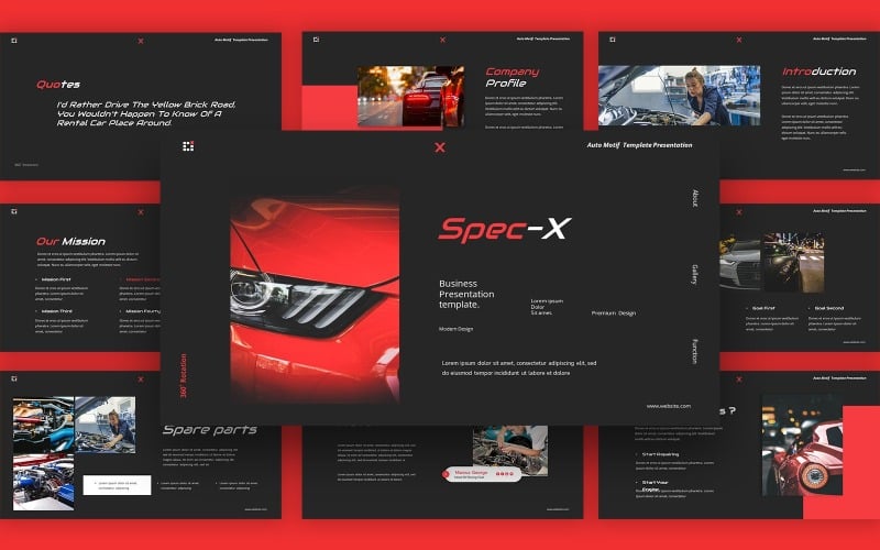 spec x car auto powerpoint template original