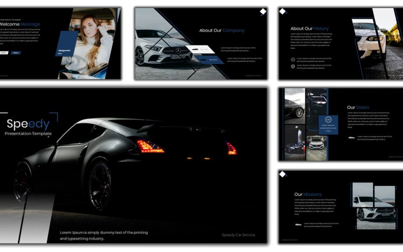 speedy car services powerpoint template original