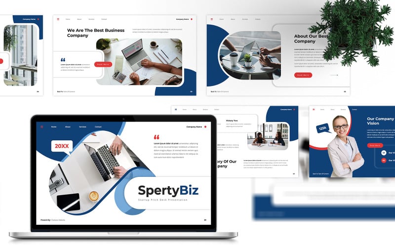 spertybiz startup pitch deck powerpoint template original