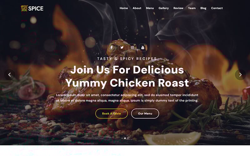 spice food amp resturant responsive landing page template original