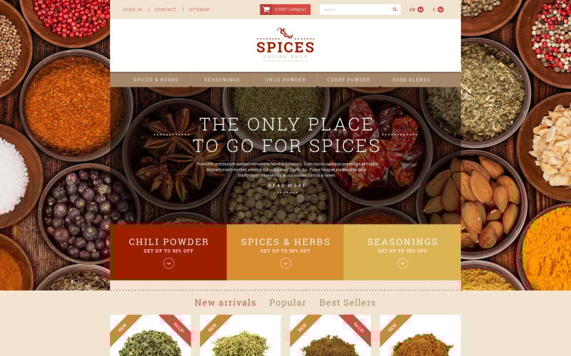 spice shop prestashop theme original