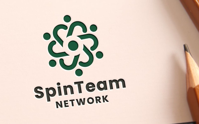 spin network team logo template original