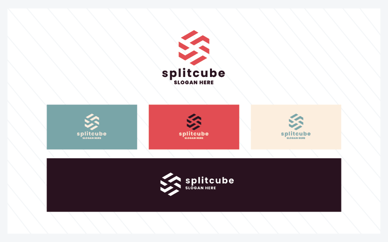 split cube letter s pro logo original