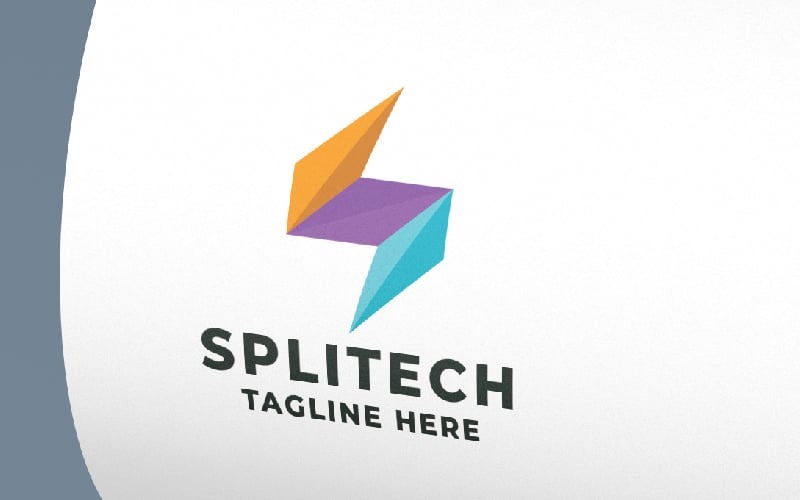 split tech letter s pro logo template original