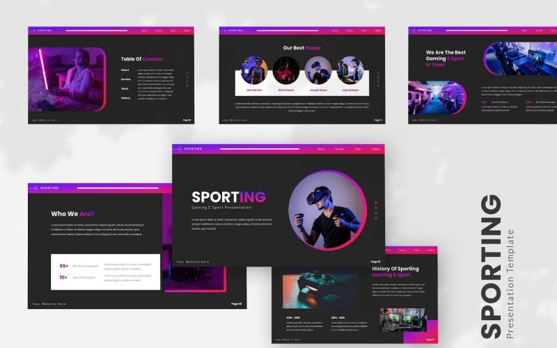 sporting esport powerpoint template original