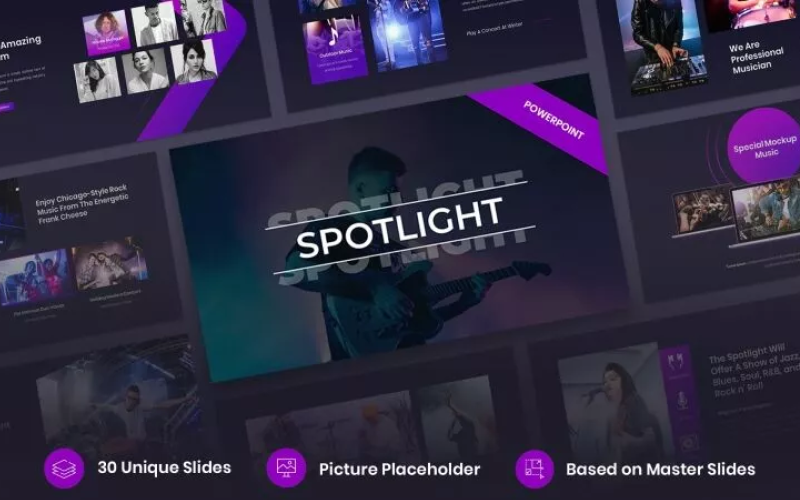 spotlight music event powerpoint template original