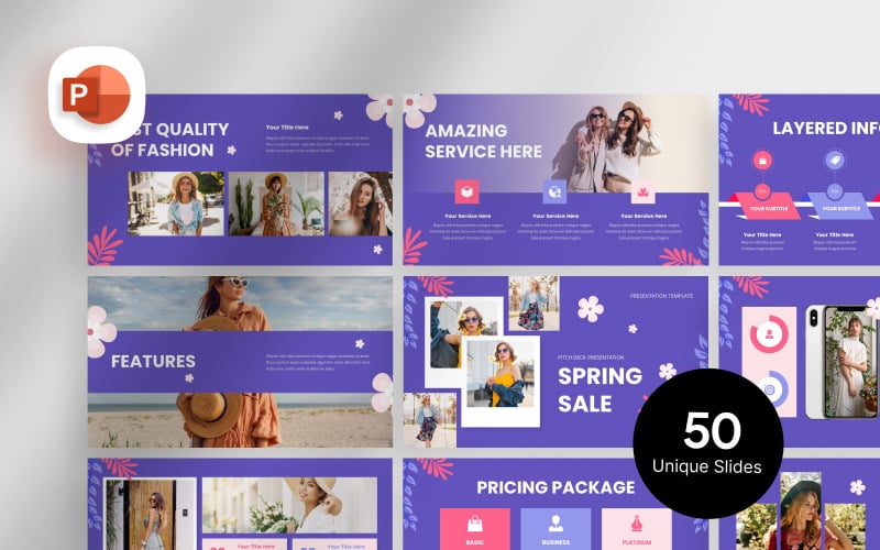 spring sale pitch deck presentation template original