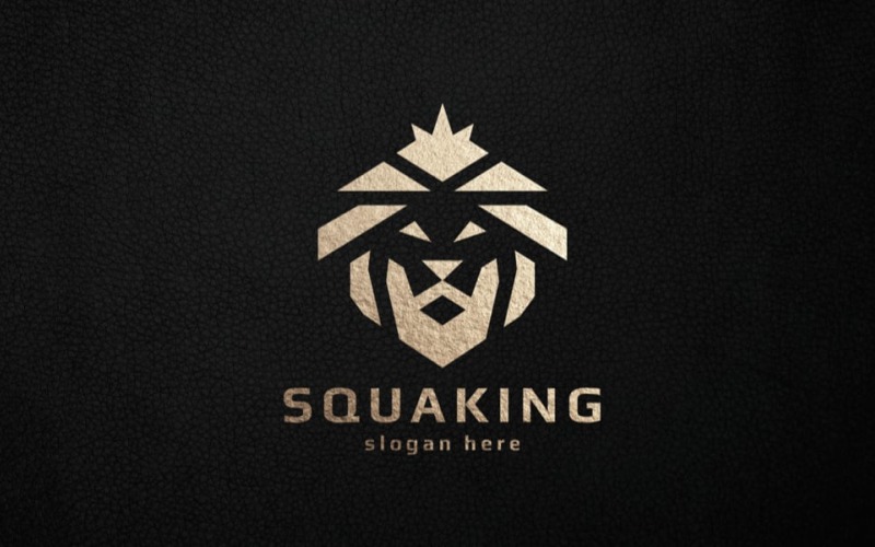 squa king lion head logo template original