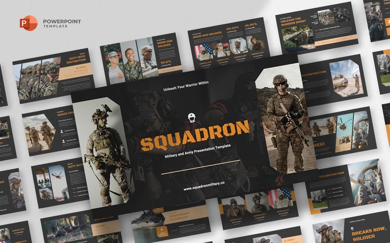 squadron military amp army powerpoint template original