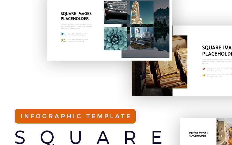 square placeholder presentation infographic powerpoint template original