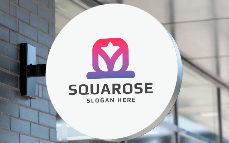 square rose logo template original