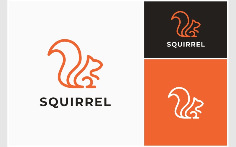 squirrel chipmunk line art logo original