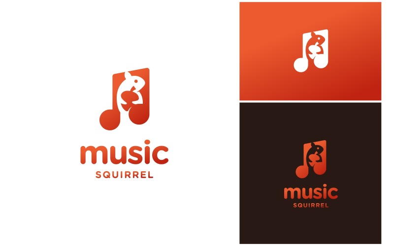 squirrel music illustration logo original