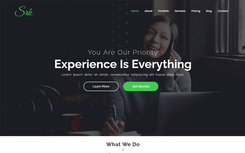 srk one page parallax landing page html template original
