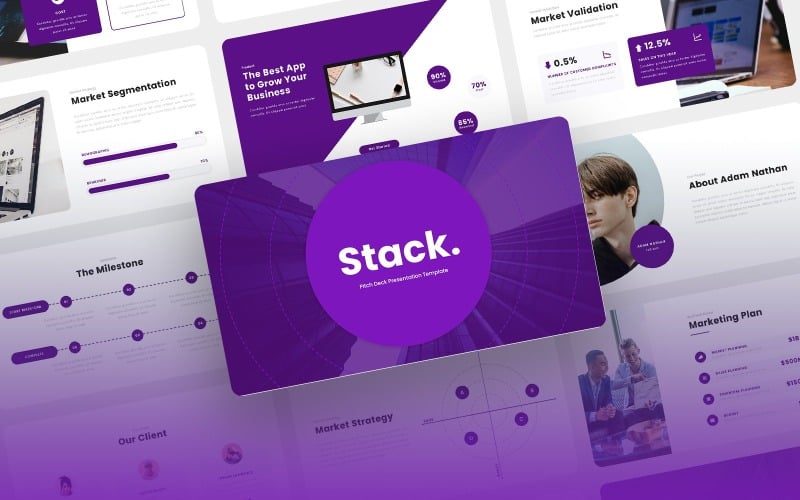 stack multipurpose pitch deck powerpoint template original