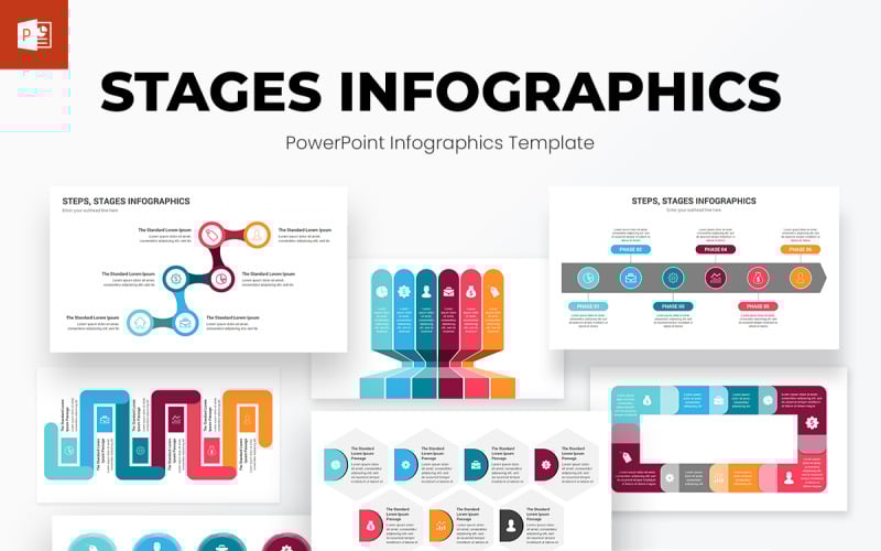 stages infographics powerpoint template original