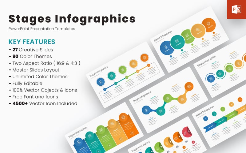 stages infographics powerpoint templates original