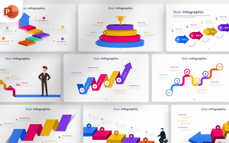 stair powerpoint infographic template original