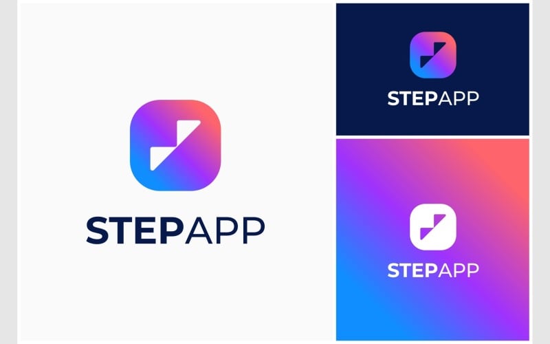 stair step app icon modern logo original