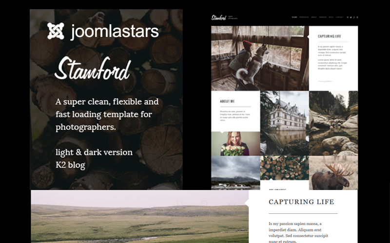stamford photography portfolio and blog joomla template original