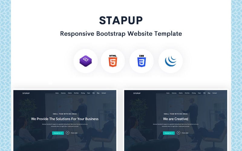 stapup landing page template original