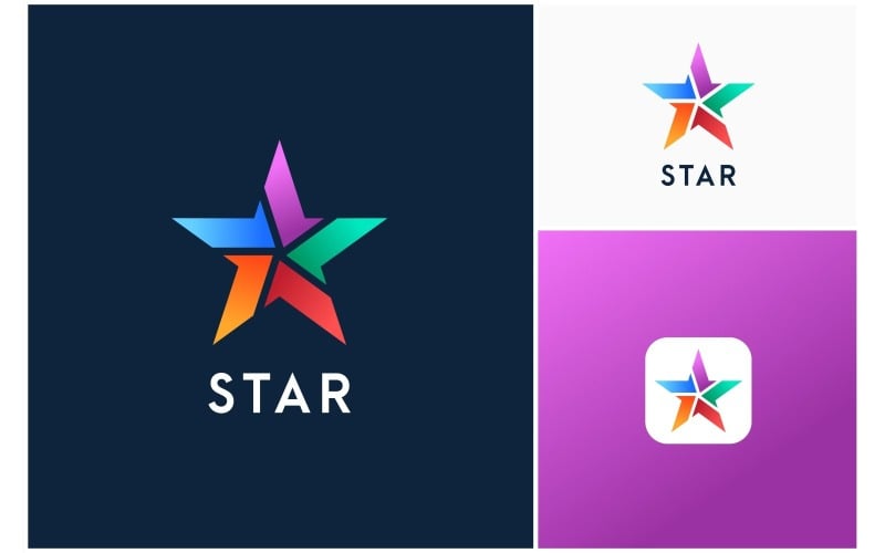 star spark colorful modern logo original