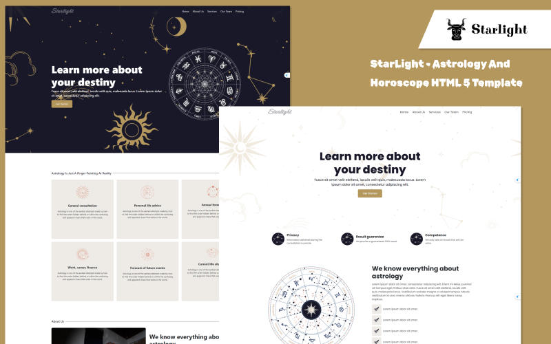 starlight astrology and horoscope html template original