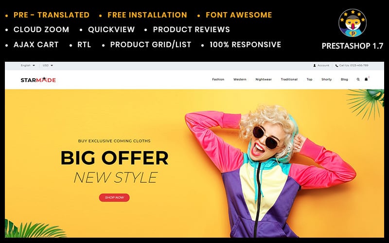 starmode accessories store prestashop theme original
