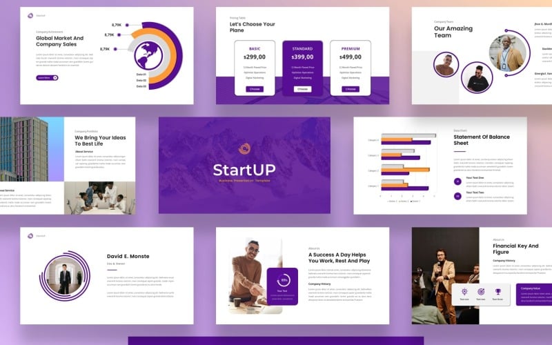 start up company business presentation powerpoint template original
