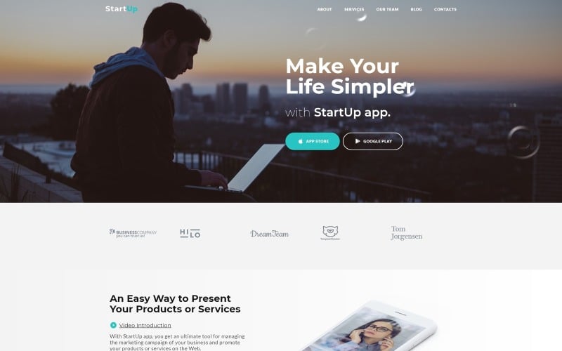 startup business startup company html landing page template original