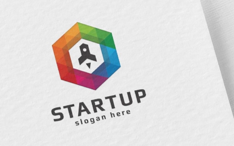 startup launch cube logo template original