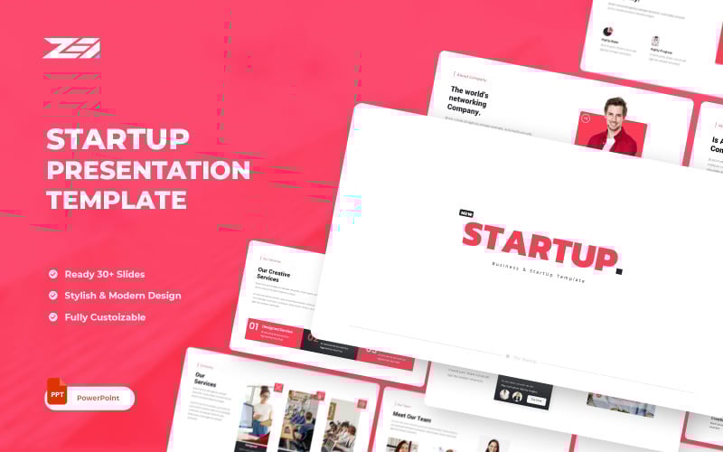 startup management company presentation powerpoint template original