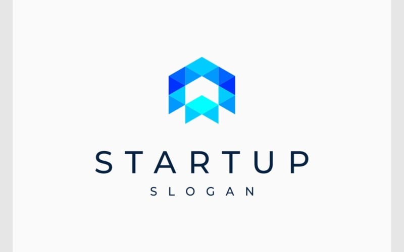 startup mosaic pixel triangle colorful logo original