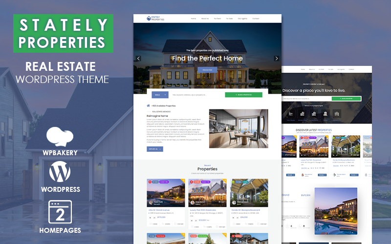 stately properties real estate wordpress theme original