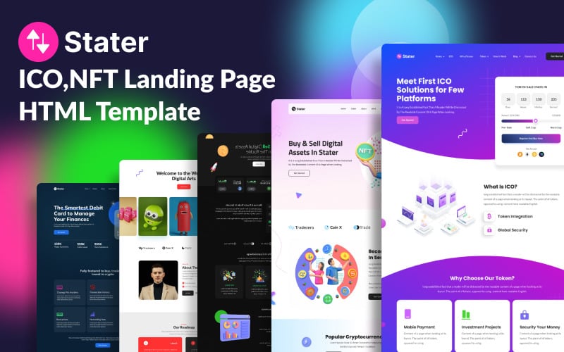 stater ico amp nft landing page html template original