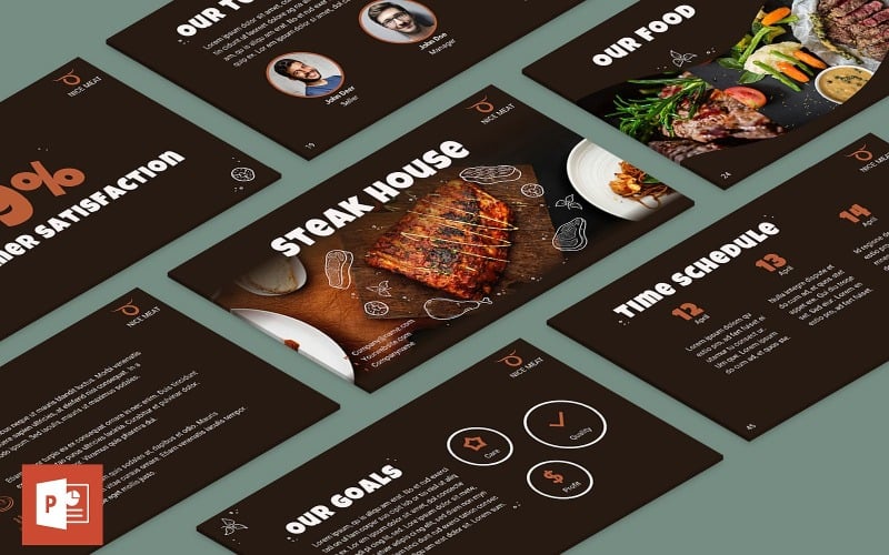 steak house presentation powerpoint template original