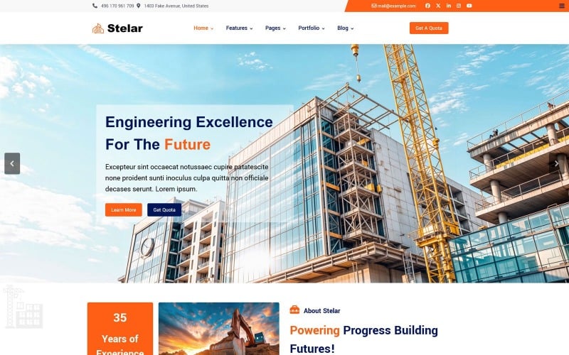stelar construction business industry joomla template original